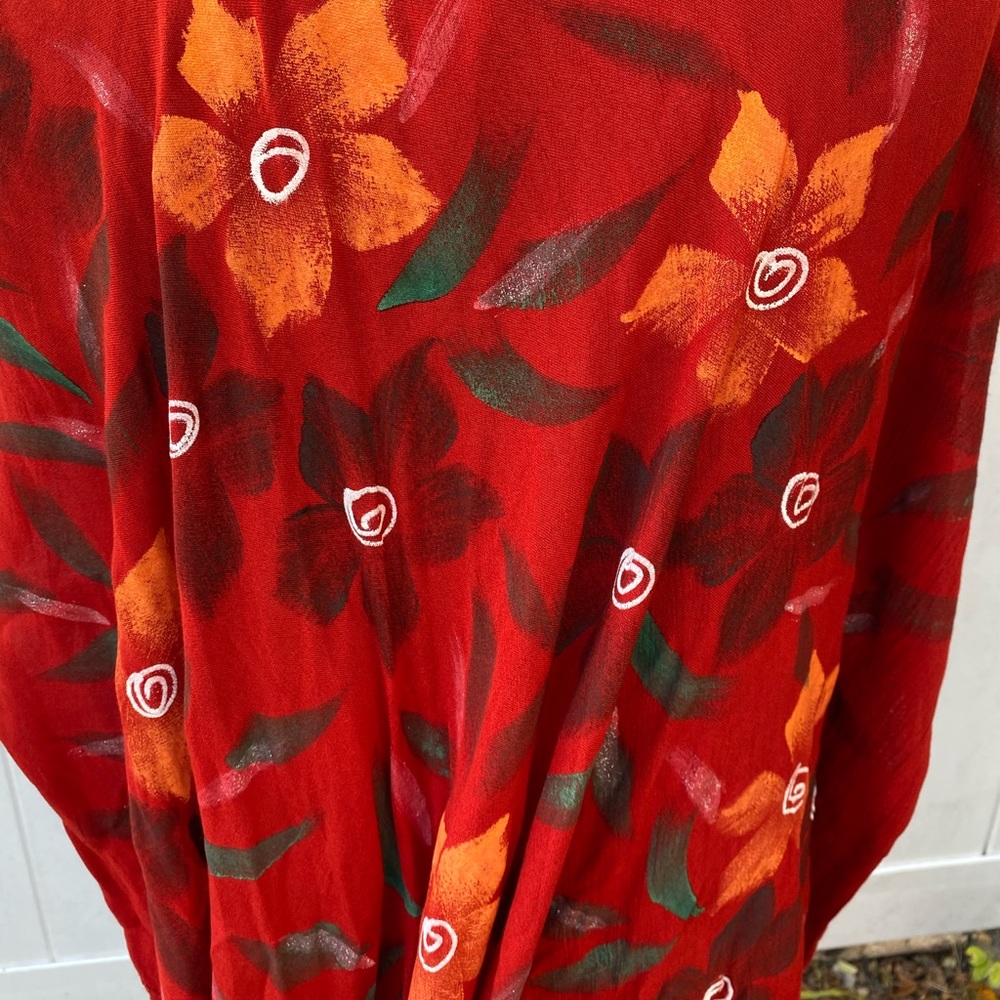 Beach by exist red hand painted beach dress - Picture 10 of 12